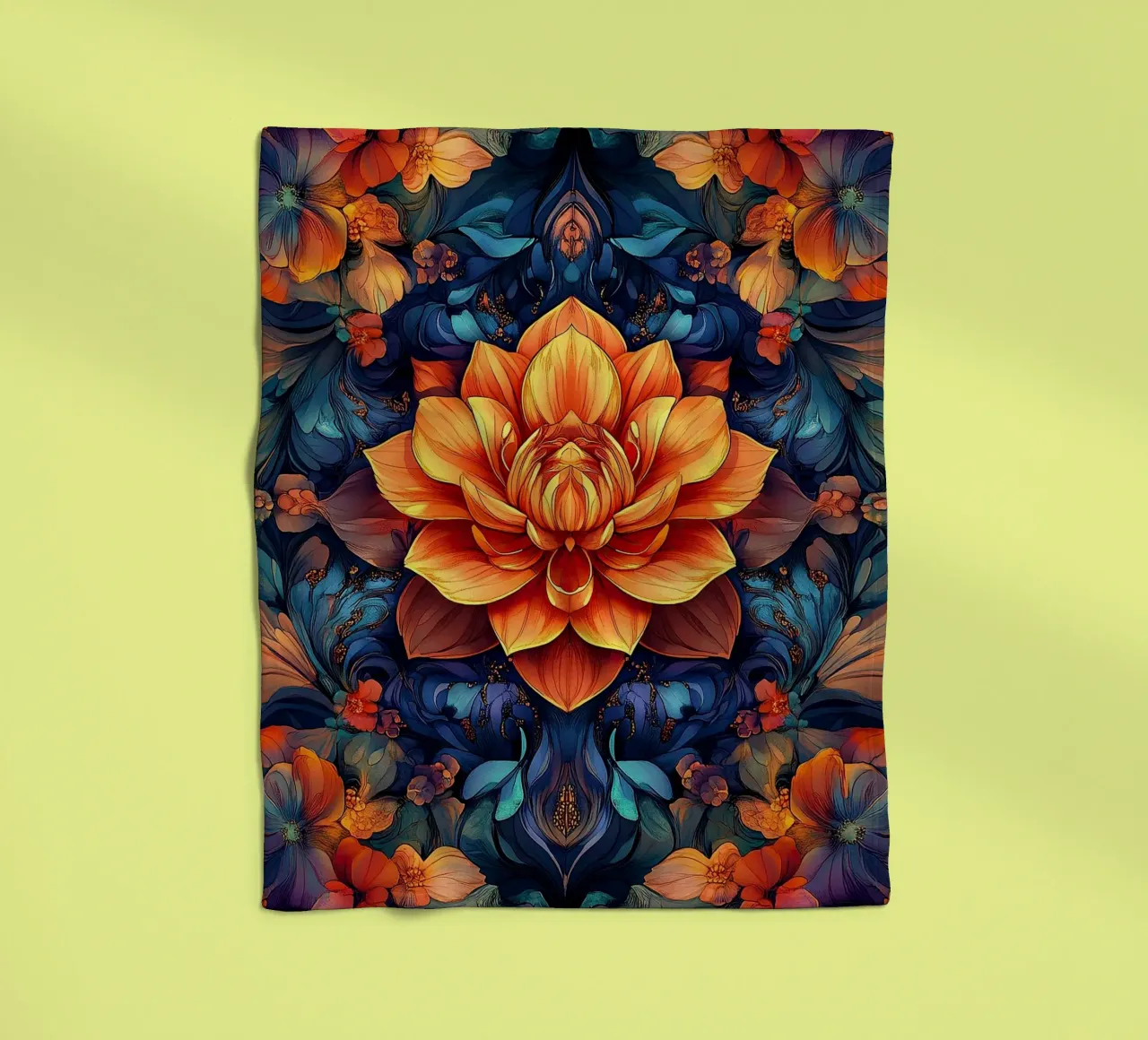 William Morris "Lotus" coperta in pile da Nikis Art Studio