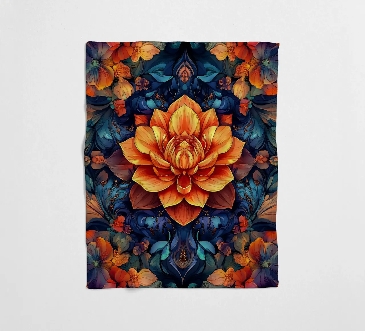 William Morris "Lotus" coperta in pile da Nikis Art Studio