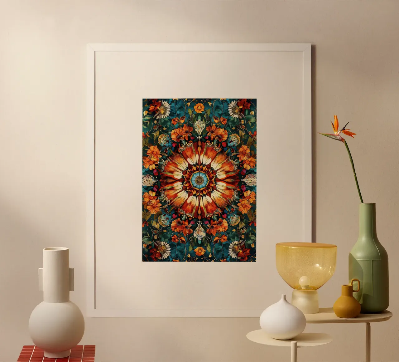William Morris "Echoes of Nature: Morris’s Floral Legacy" poster con telaio in alluminio da Nikis Art Studio