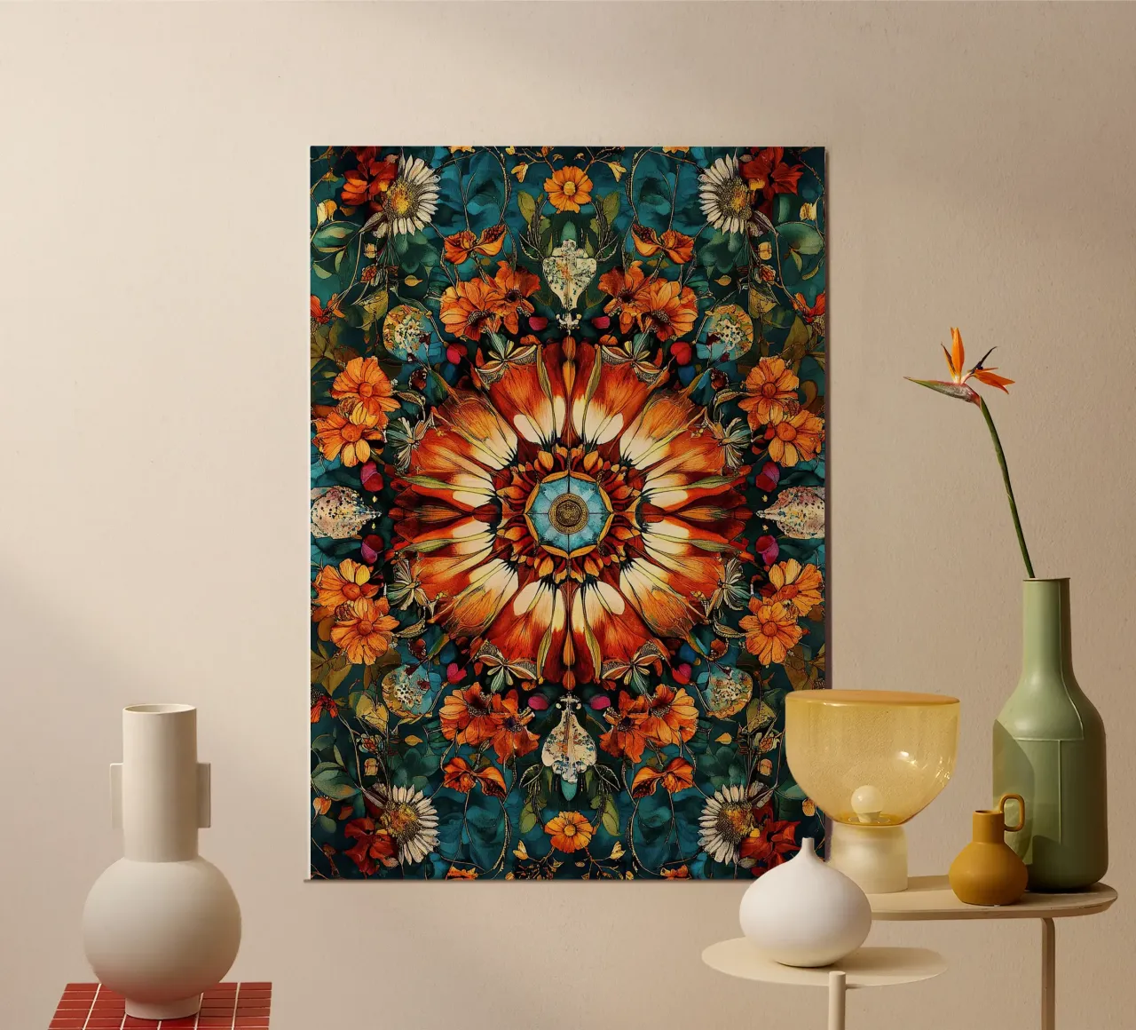 William Morris "Echoes of Nature: Morris’s Floral Legacy" poster con telaio in alluminio da Nikis Art Studio