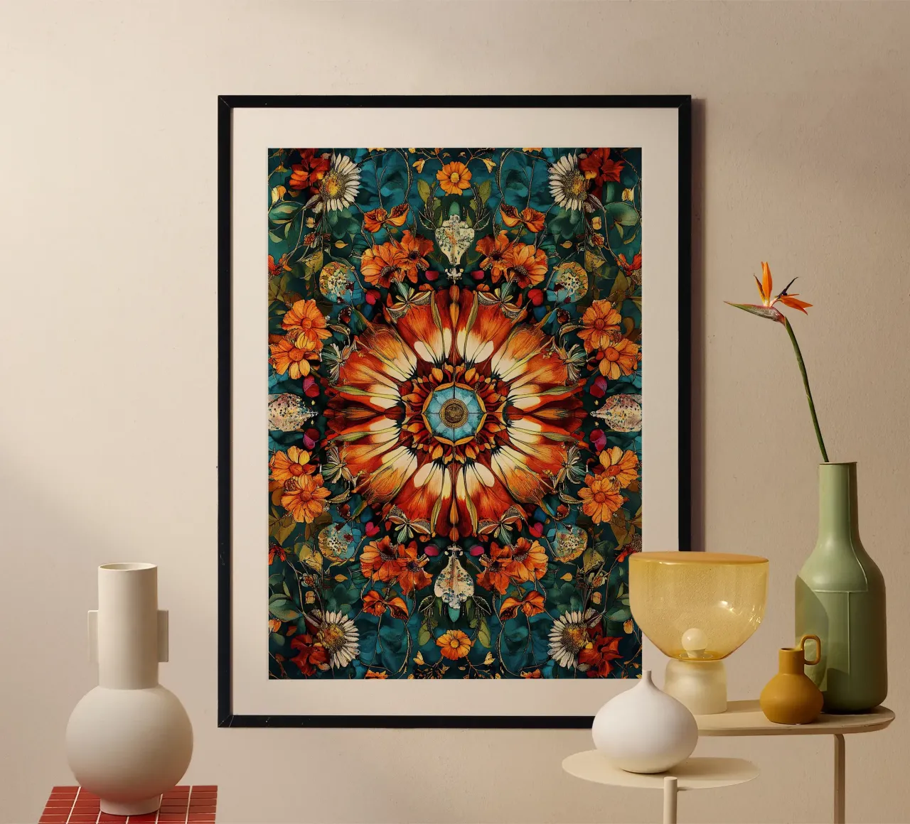William Morris "Echoes of Nature: Morris’s Floral Legacy" poster con telaio in alluminio da Nikis Art Studio