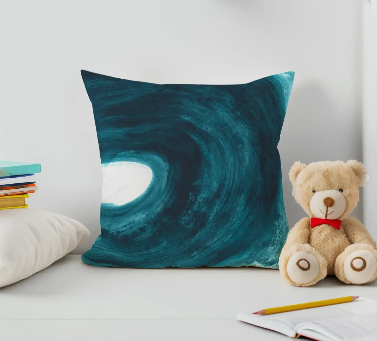 Dalprem Kaur Art - A Wave moves decorative cushion by The Artcircle