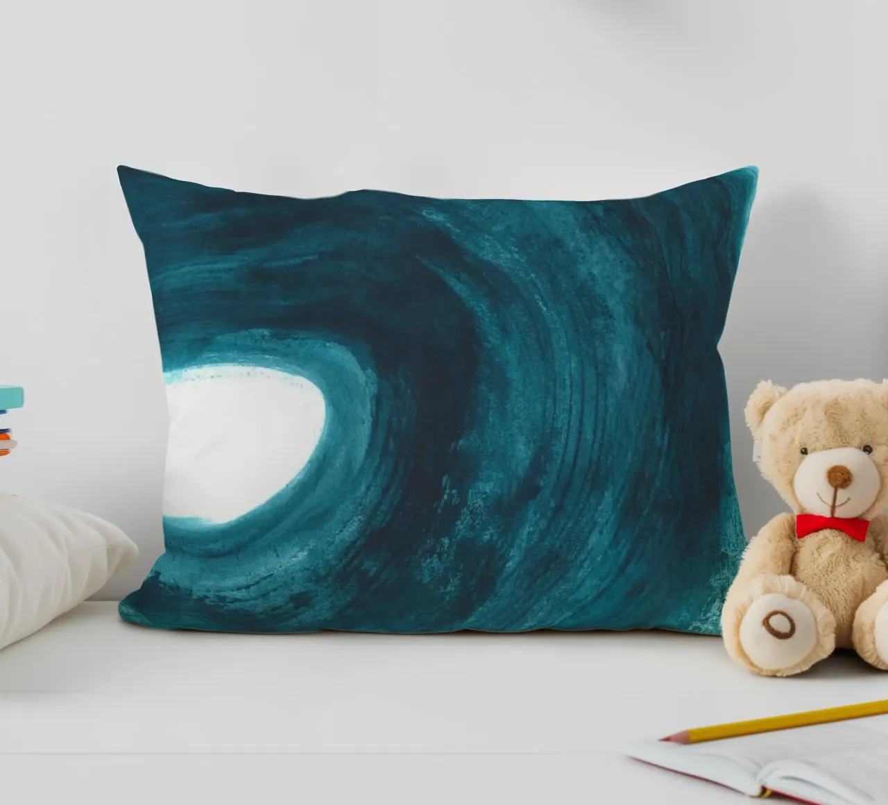 Dalprem Kaur Art - A Wave moves decorative cushion by The Artcircle