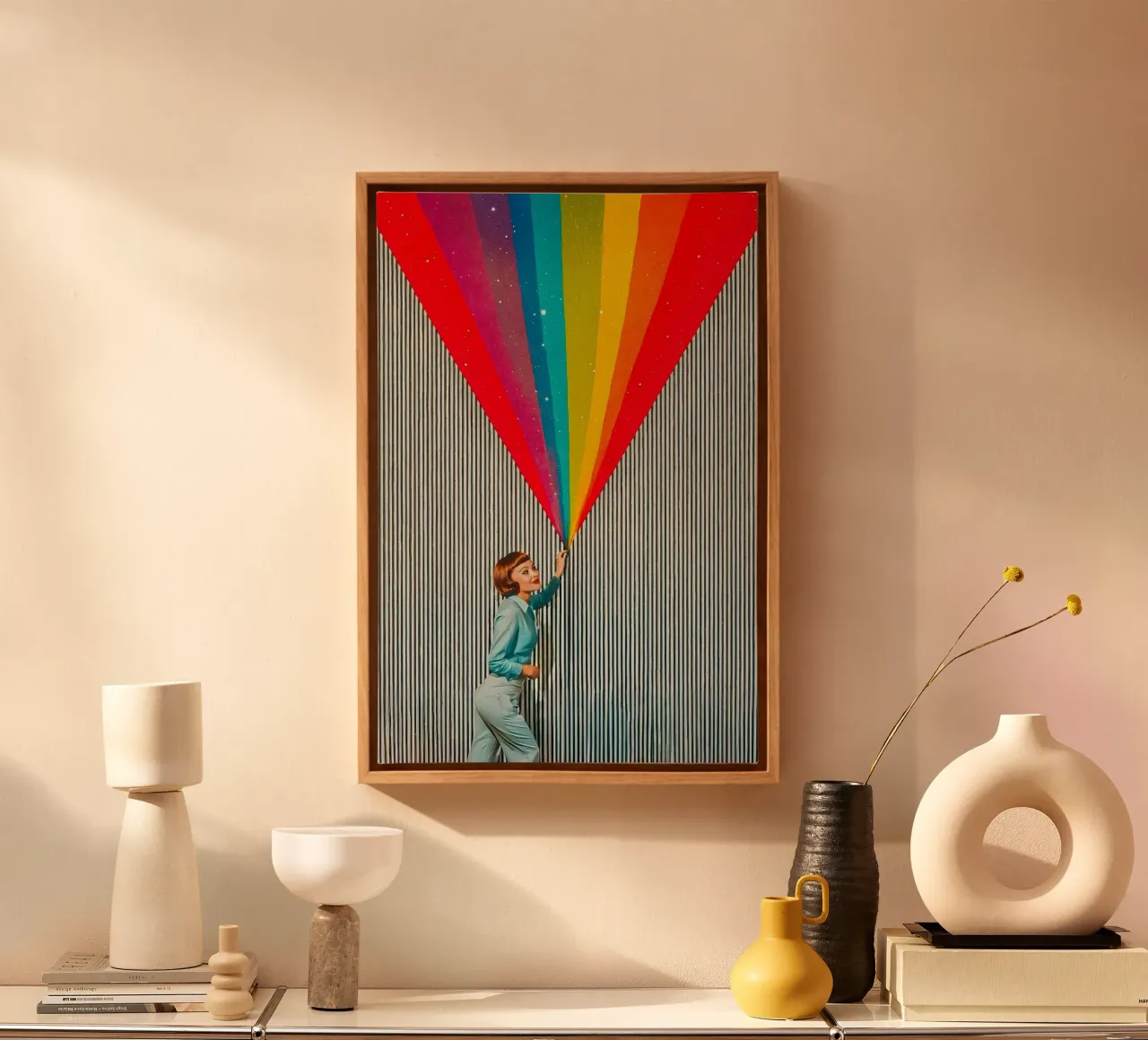 Mostrami l'arcobaleno tela con Cornice a cassetta da Studio Mooodz