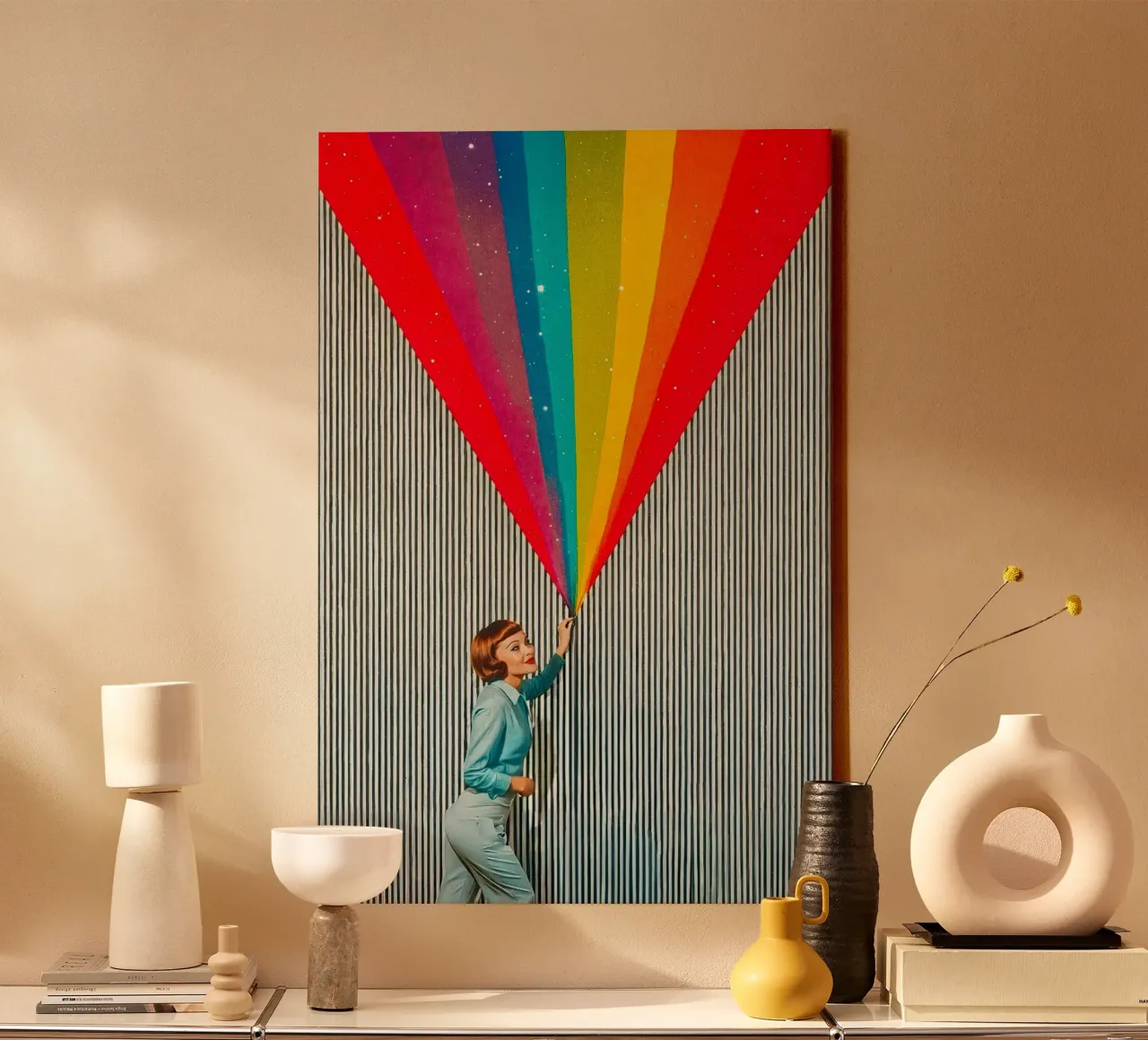Mostrami l'arcobaleno tela con Cornice a cassetta da Studio Mooodz