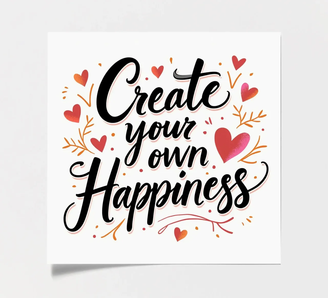 Create Your Own Happiness sticker sheet by inspirational quote
