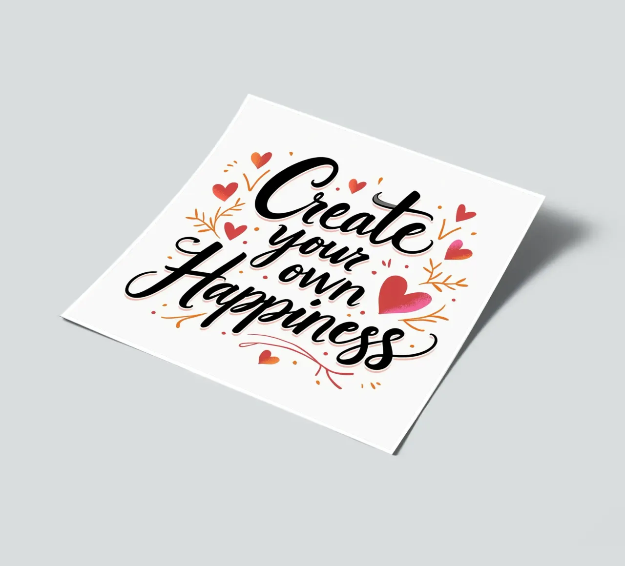 Create Your Own Happiness sticker sheet by inspirational quote