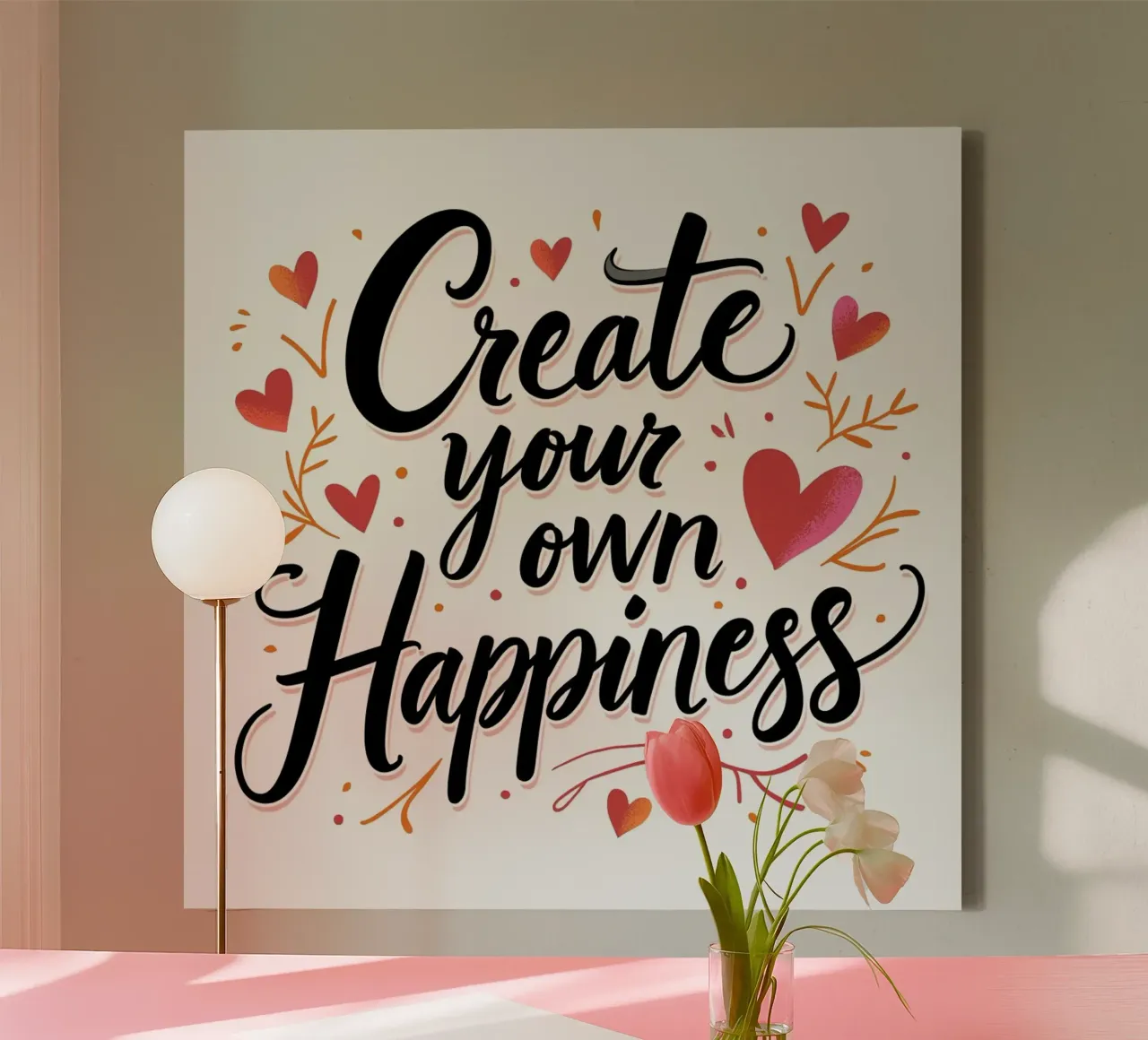 Create Your Own Happiness canvas by inspirational quote
