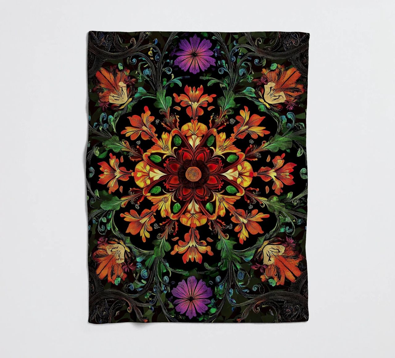 William Morris "The Floral Narrative: Telling Stories with M coperta in pile da Nikis Art Studio