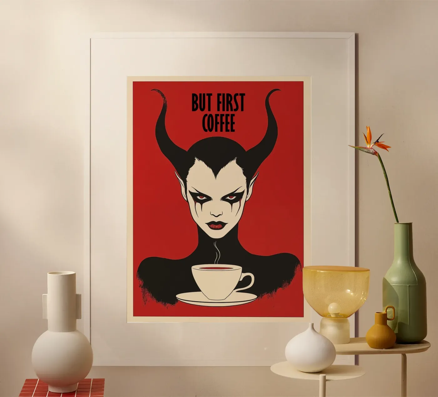First coffee | Vampire breakfast poster by Autofocus
