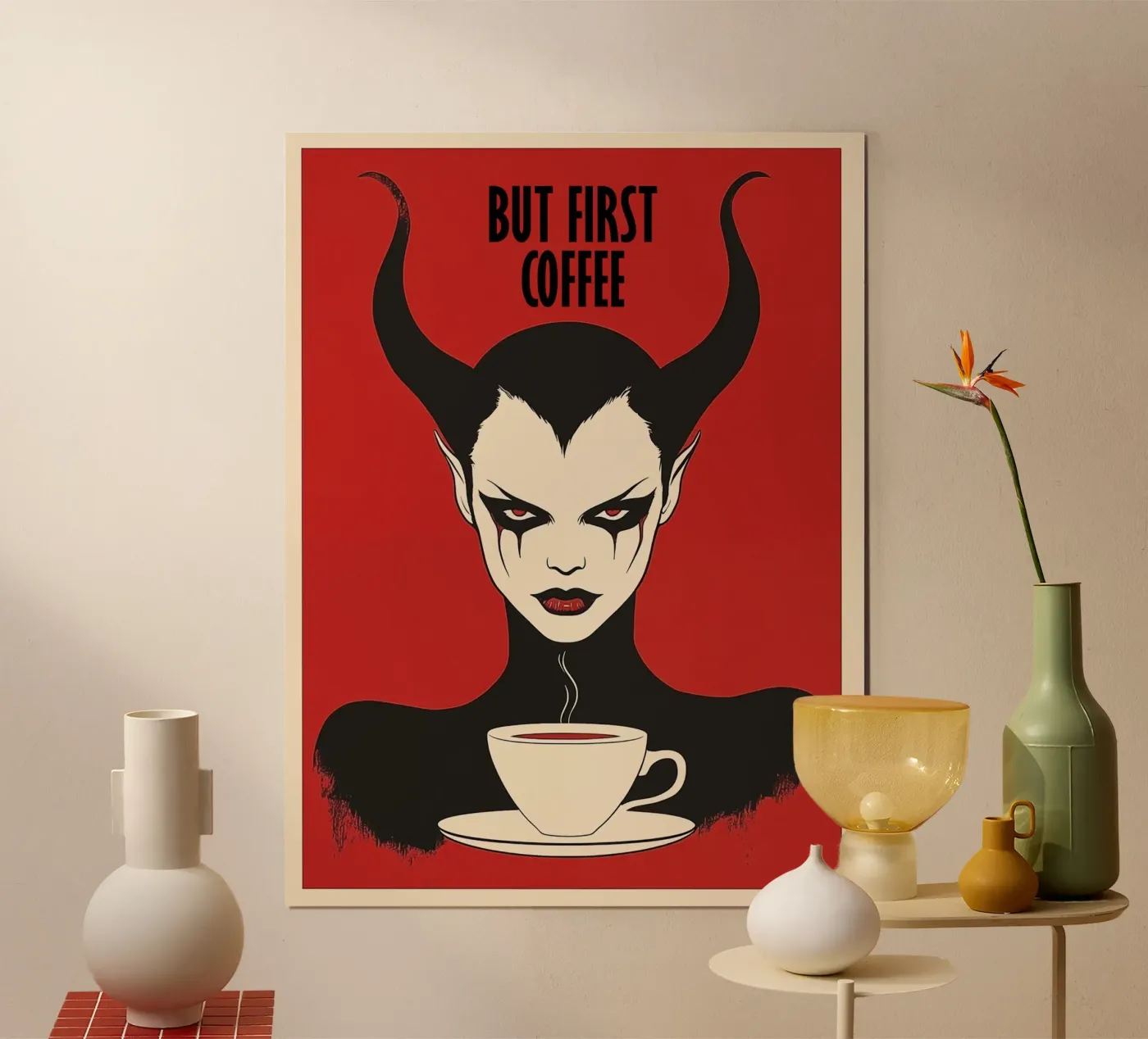 First coffee | Vampire breakfast poster by Autofocus