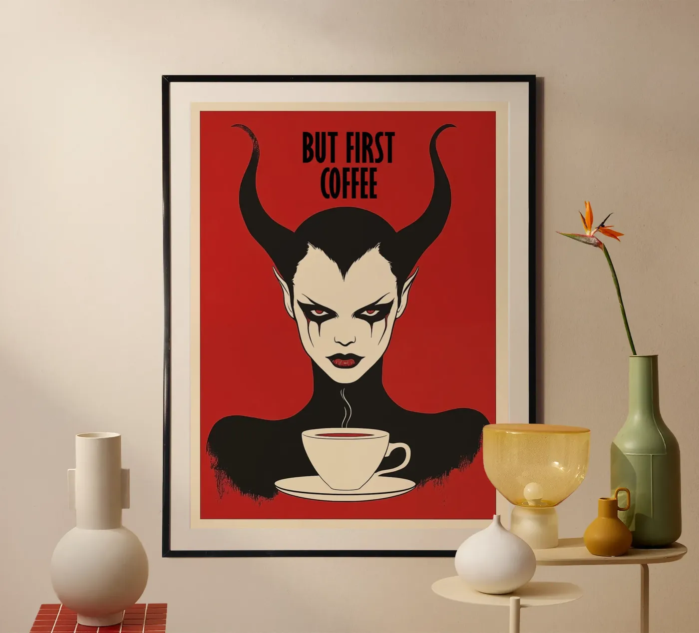 First coffee | Vampire breakfast poster by Autofocus
