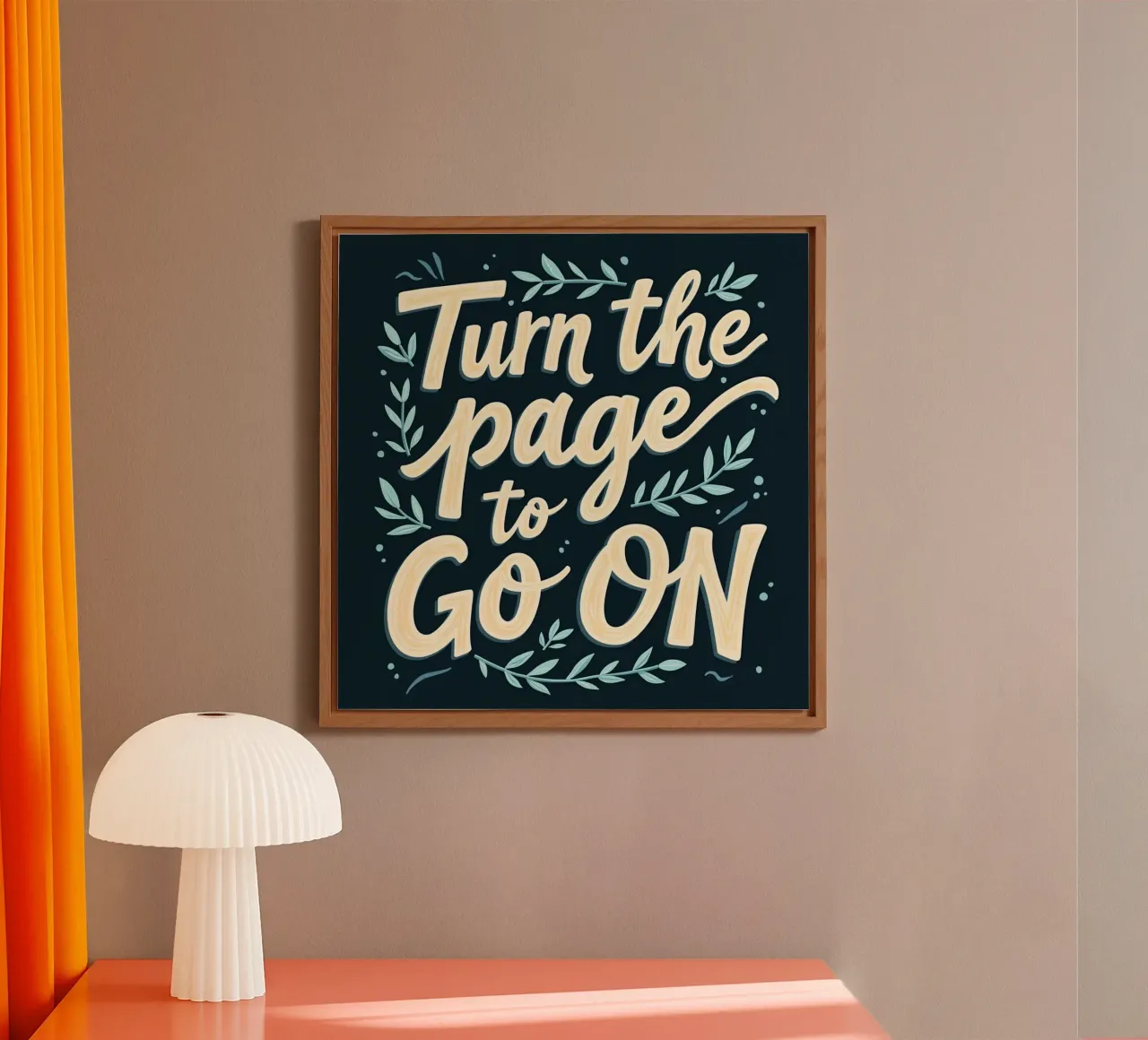 Turn the Page to Go On alu-dibond by inspirational quote