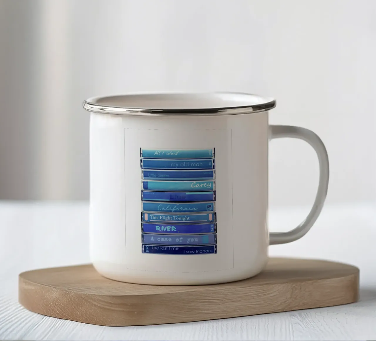 Joni Mitchell - Stampa cassetta blu tazza in smalto da MrMustardPrints