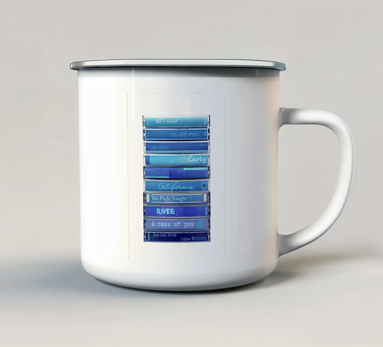 Joni Mitchell - Stampa cassetta blu tazza in smalto da MrMustardPrints