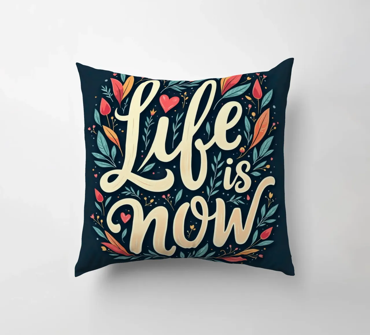 La vita è adesso cuscino da inspirational quote