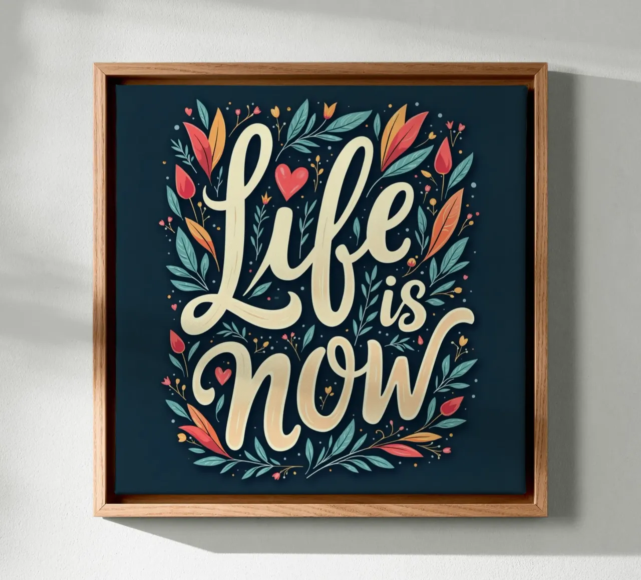 Het leven is nu canvas met Baklijst van inspirational quote