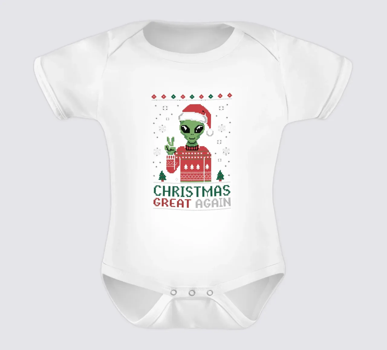 CHRISTMAS GREAT AGAIN body neonato maniche corte da edsonramosart