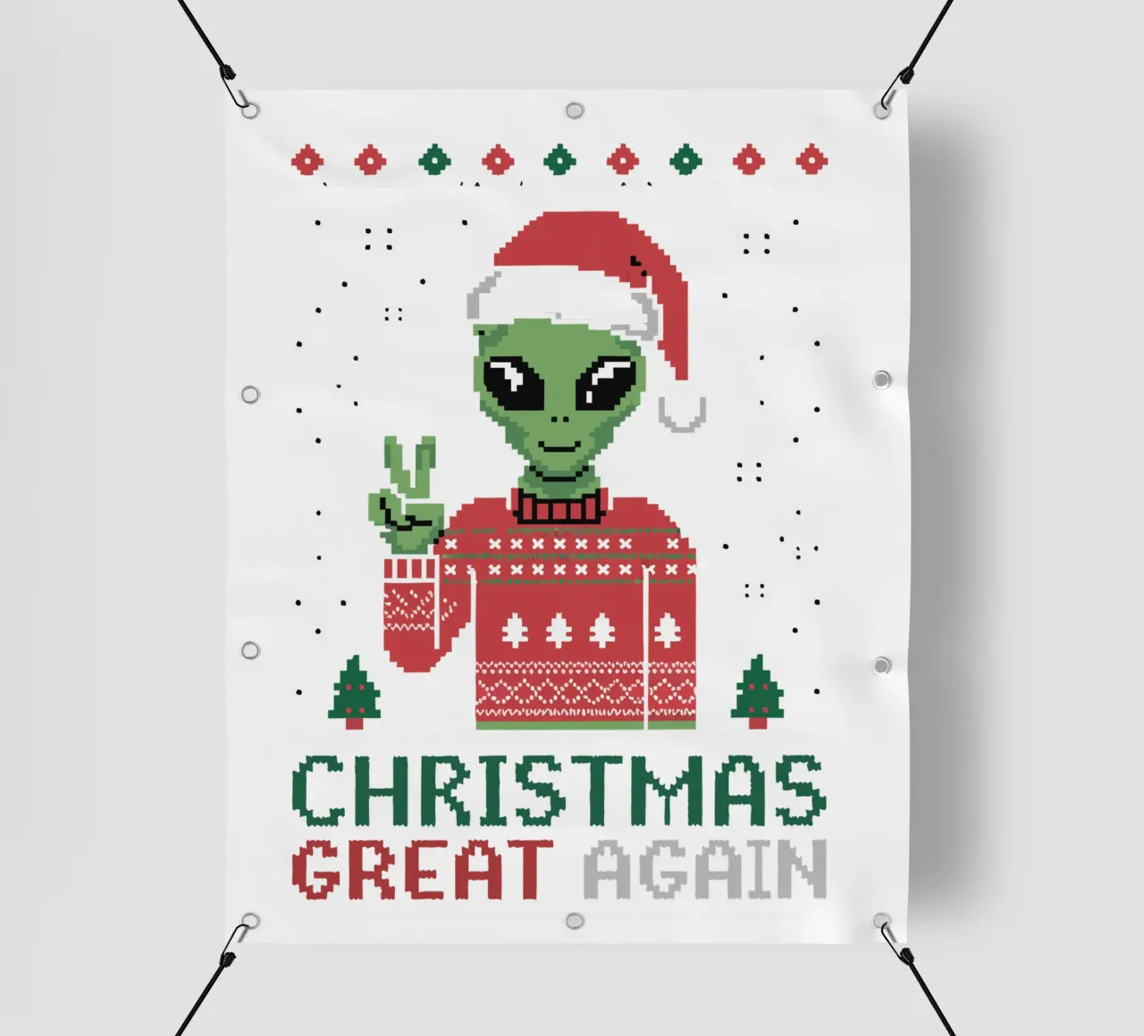 CHRISTMAS GREAT AGAIN telo in pvc da edsonramosart