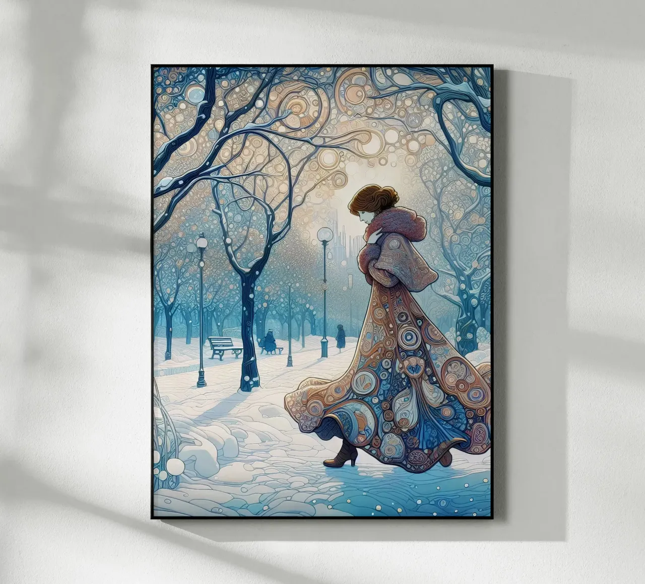 Winter im Park plexiglass da Art-Nouveau-Dsg