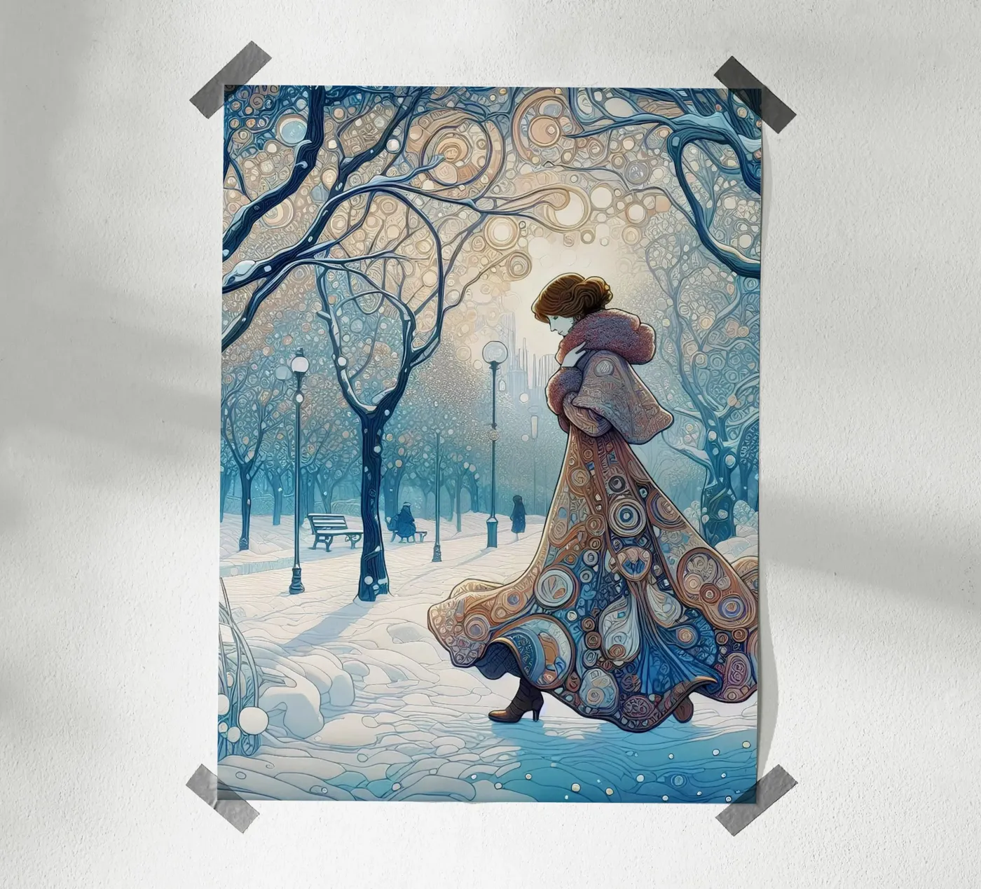 Winter im Park poster da Art-Nouveau-Dsg