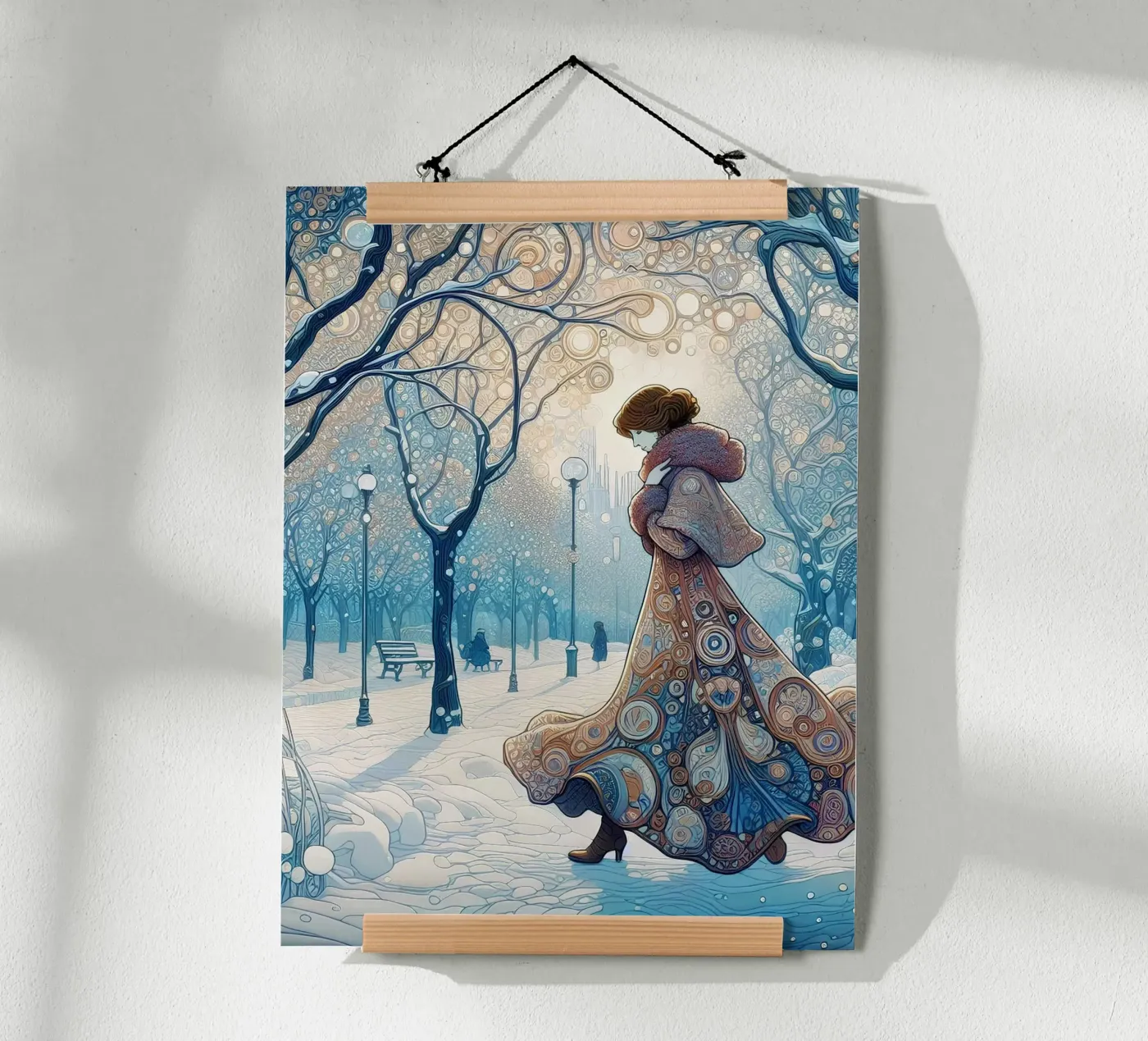 Winter im Park poster da Art-Nouveau-Dsg