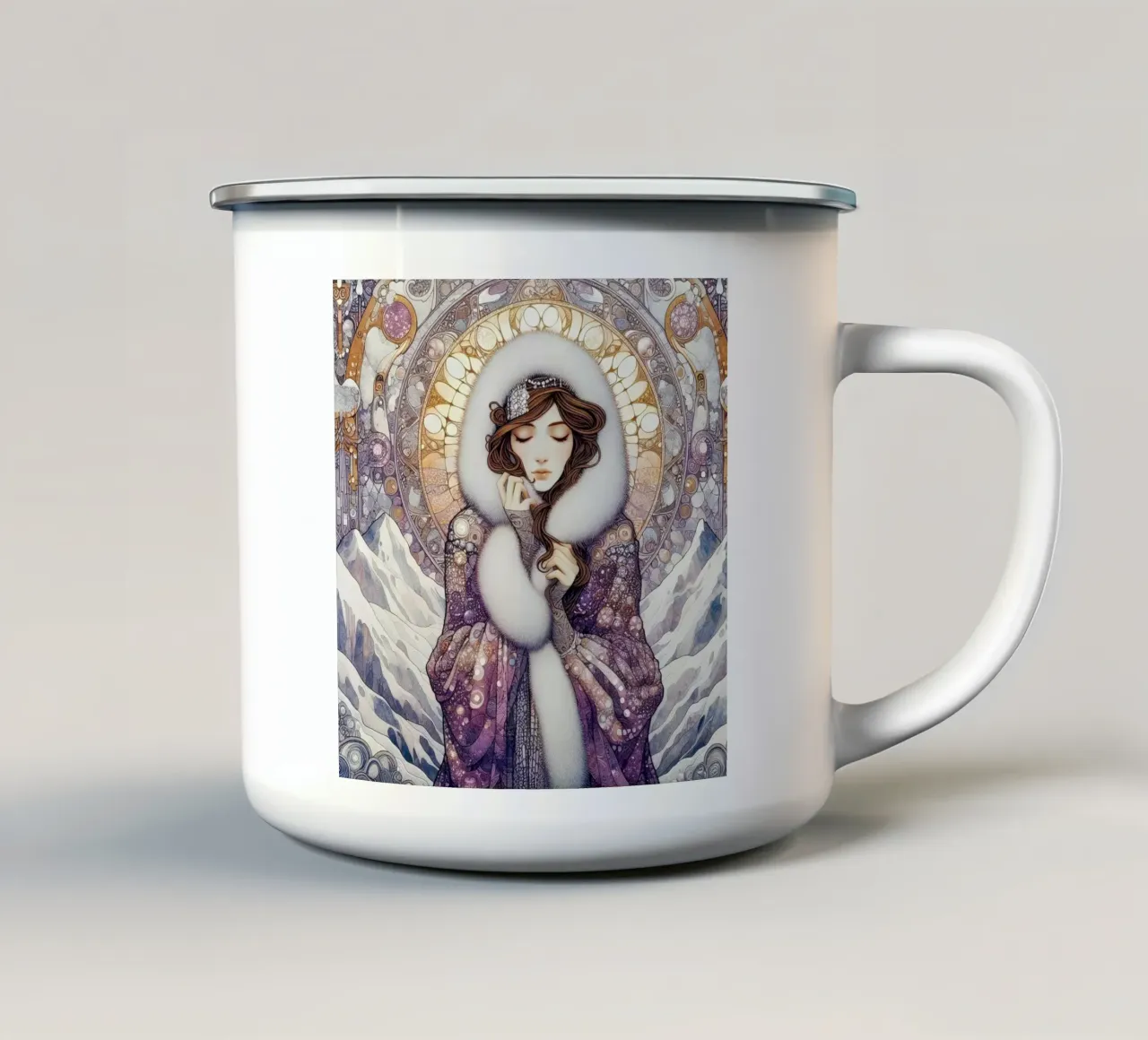 Figlia delle montagne tazza in smalto da Art-Nouveau-Dsg
