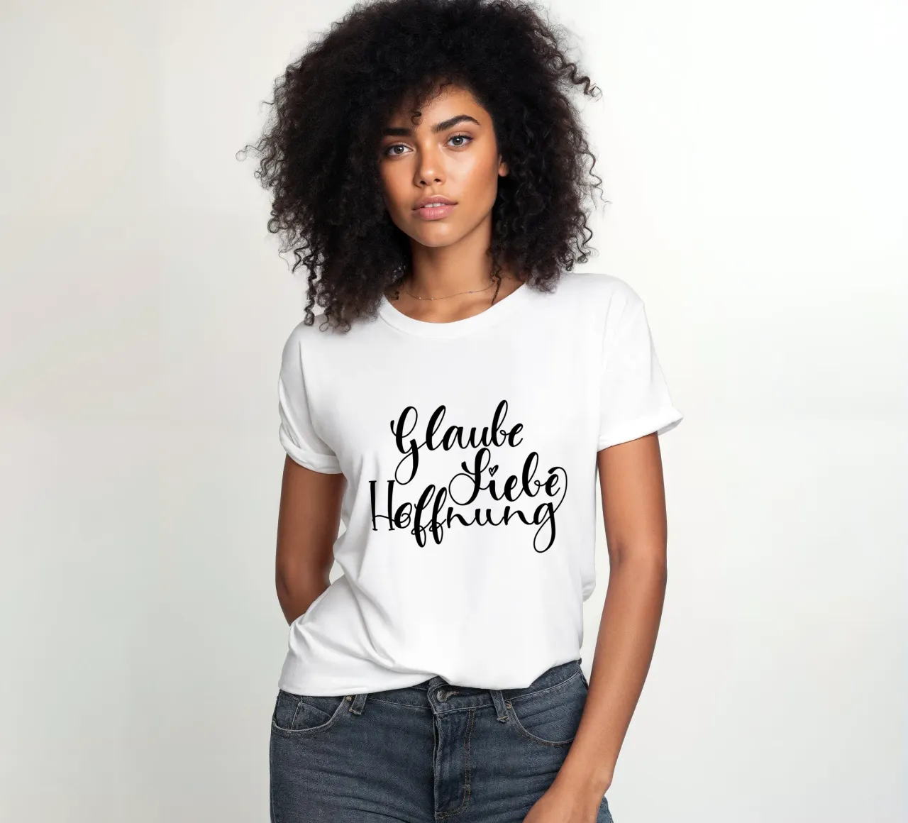 Glaube Liebe Hoffnung t-shirt da donna da Letters of Love