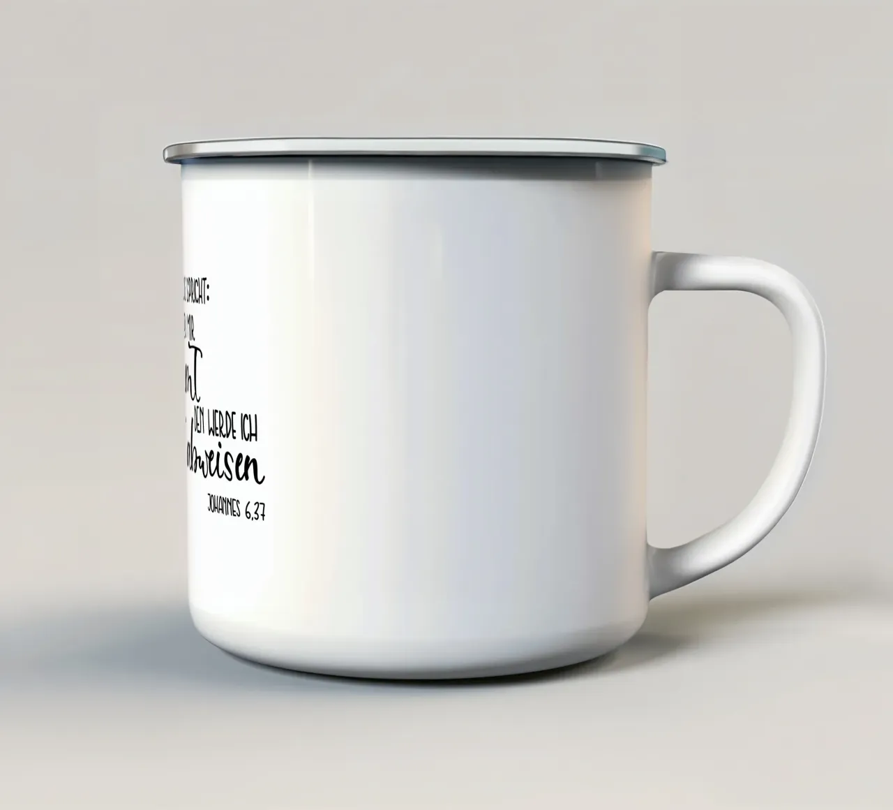 Wer zu mir kommt... tazza in smalto da Letters of Love