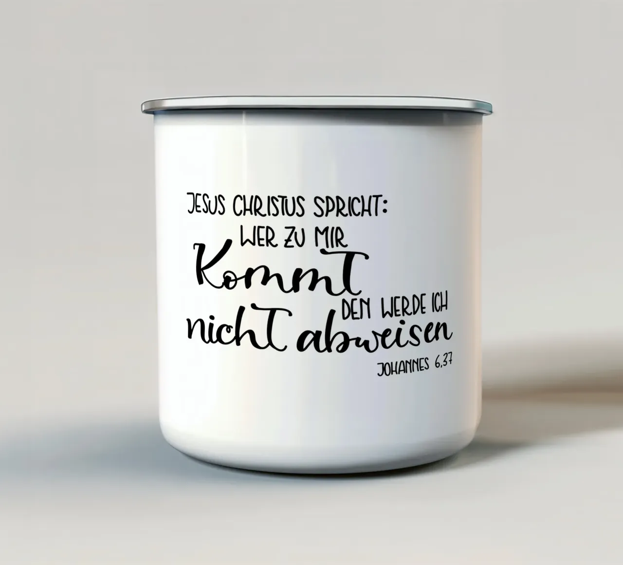 Wer zu mir kommt... tazza in smalto da Letters of Love