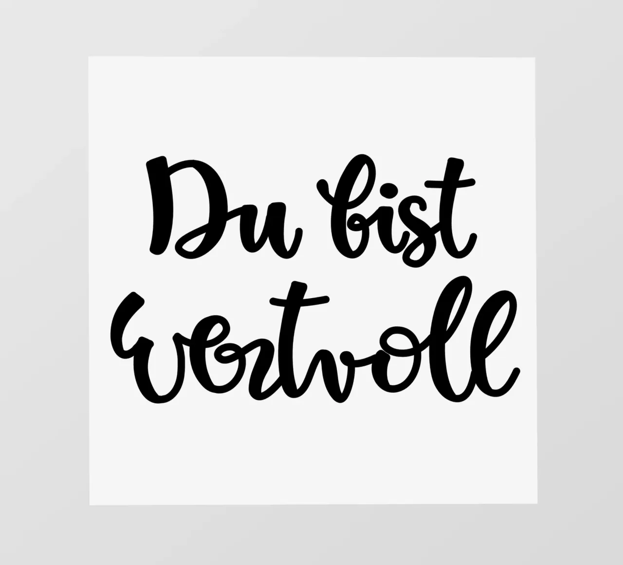Du bist wertvoll telo in pvc da Letters of Love