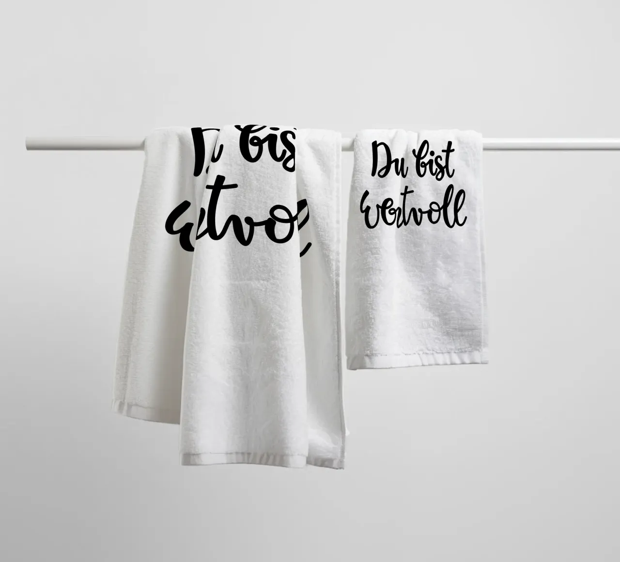 Du bist wertvoll towel by Letters of Love
