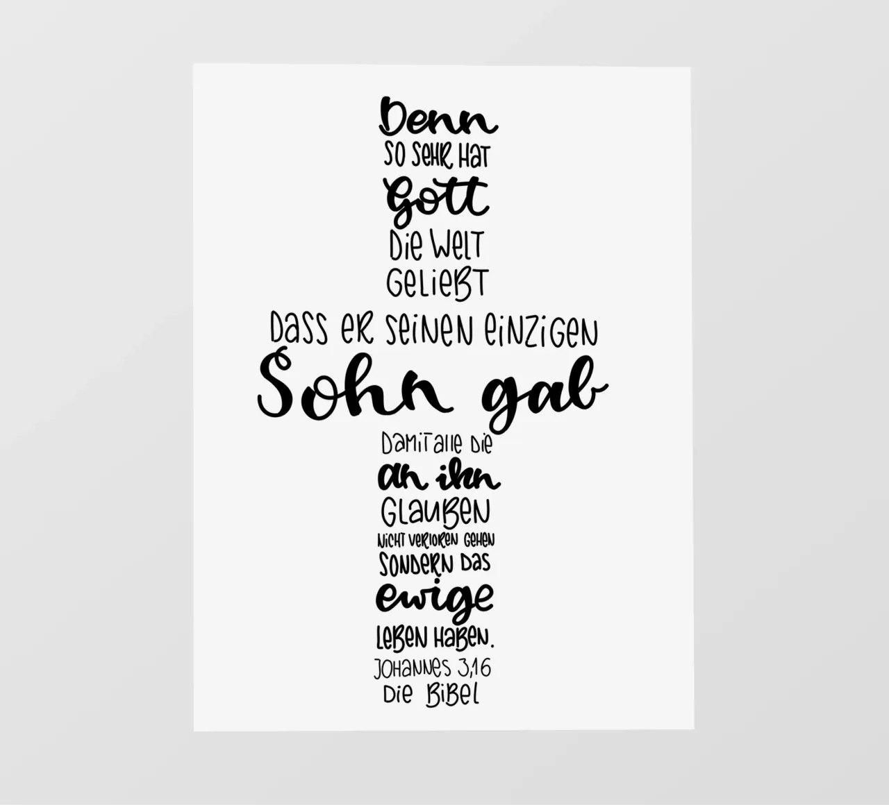 Johannes 3,16 telo in pvc da Letters of Love