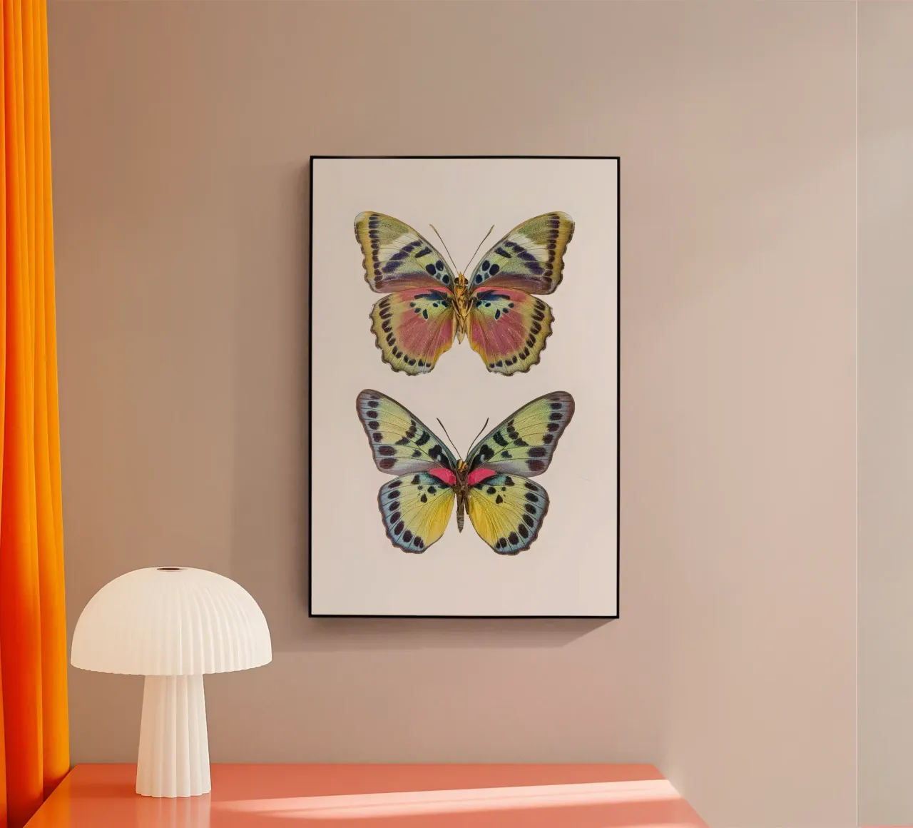 Two Beautiful Butterflies Acryl-Glas von Curious Collections by Marielle Leenders