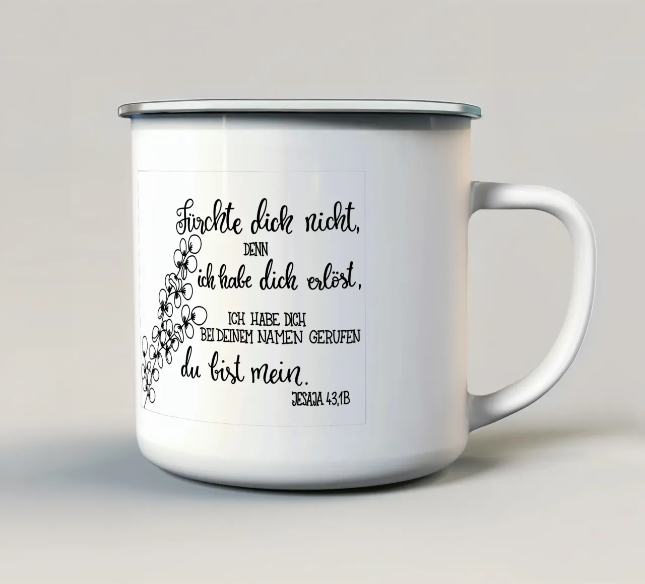 Fürchte dich nicht tazza in smalto da Letters of Love