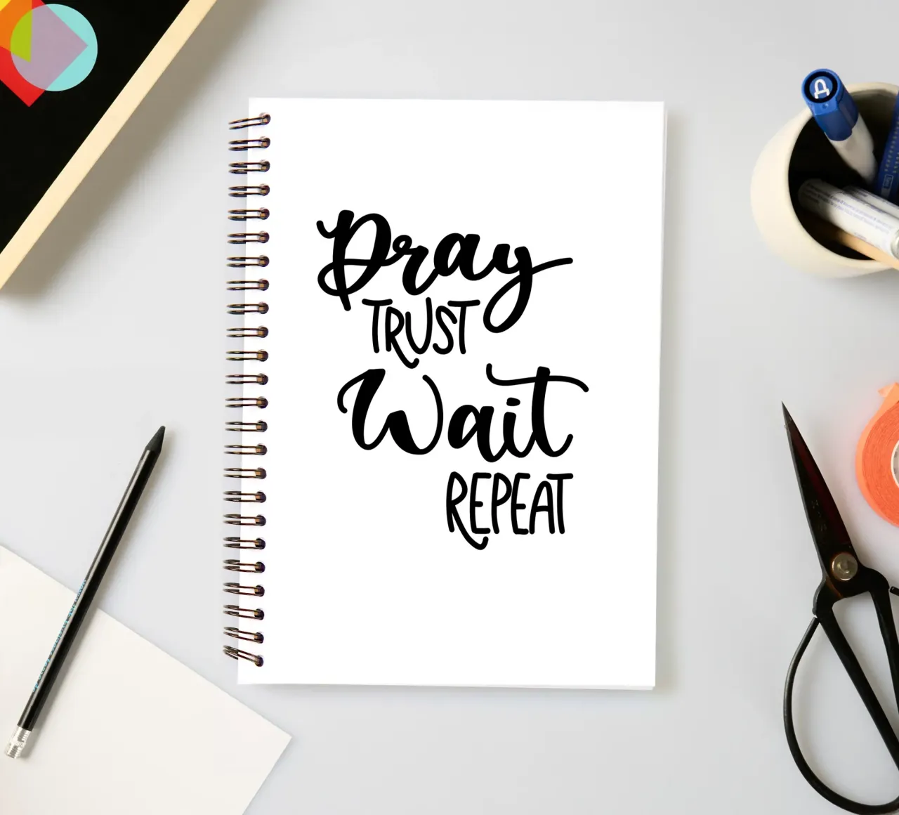 Pray trust wait repeat spiral notebook by Letters of Love