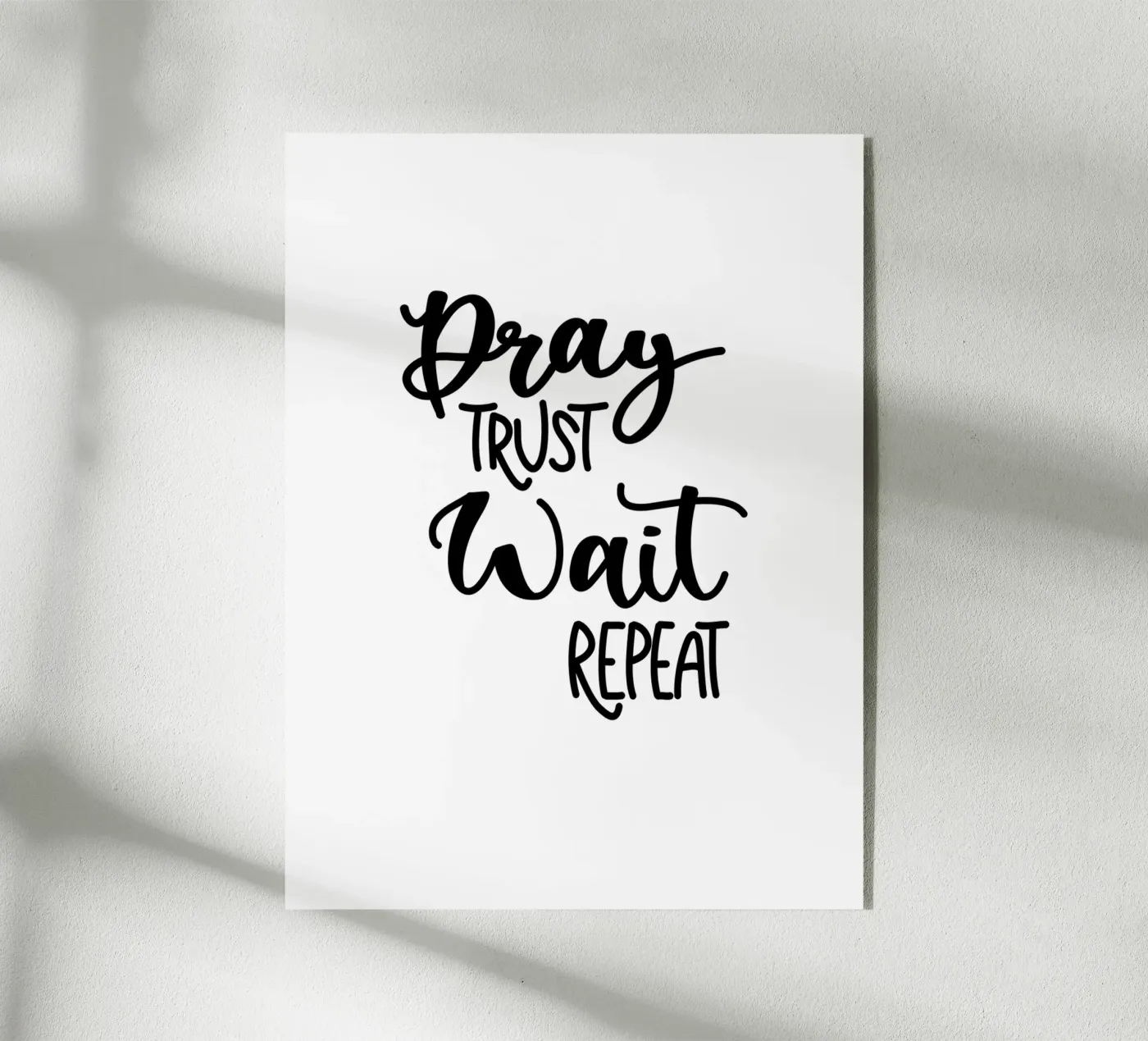 Pray trust wait repeat Acryl-Glas von Letters of Love