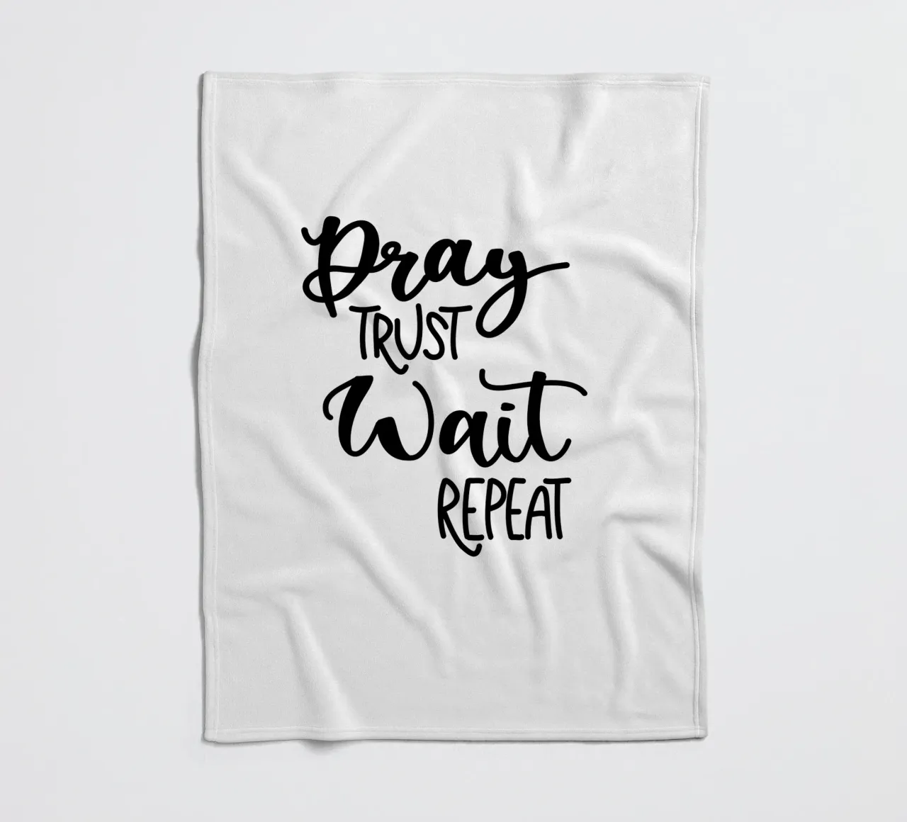 Pray trust wait repeat coperta in pile da Letters of Love