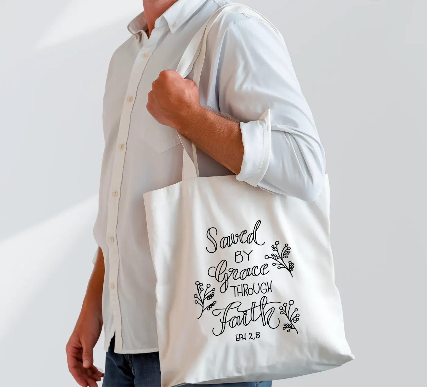 Saved tote bag by Letters of Love