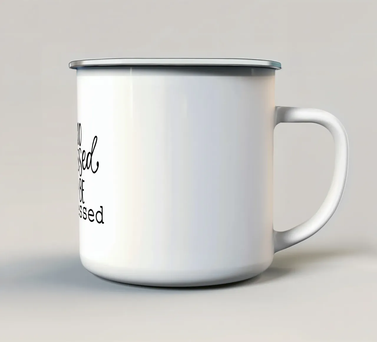 Too blessed to be stressed tazza in smalto da Letters of Love