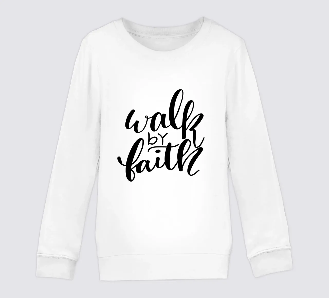 Walk by faith kids sweatshirt by Letters of Love