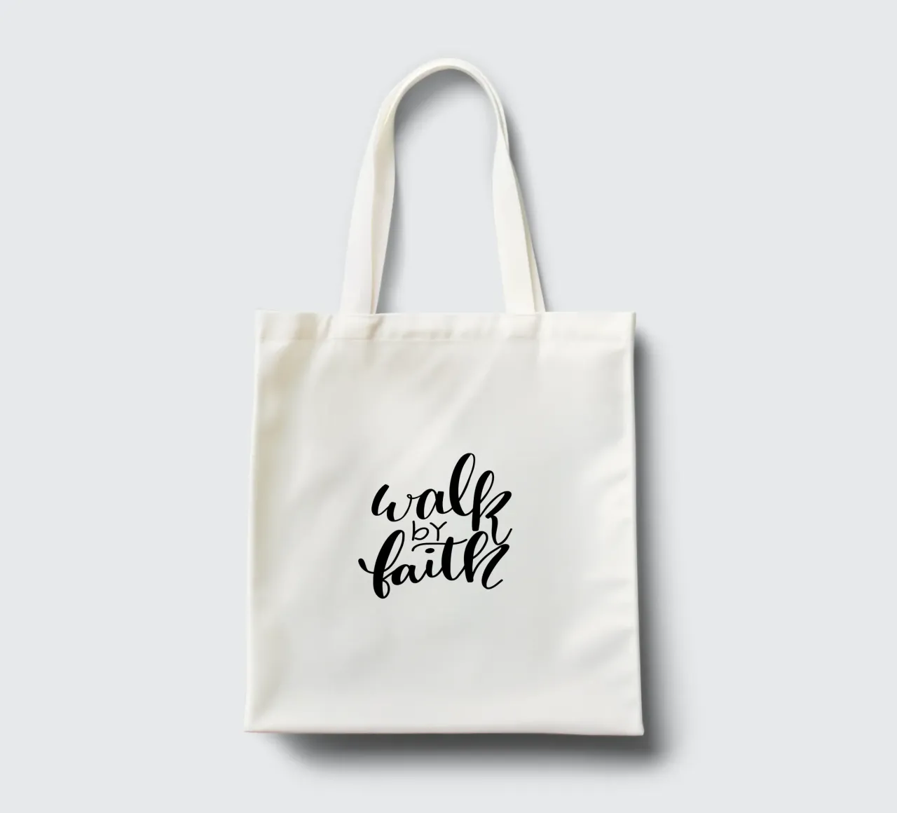 Walk by faith tote bag by Letters of Love