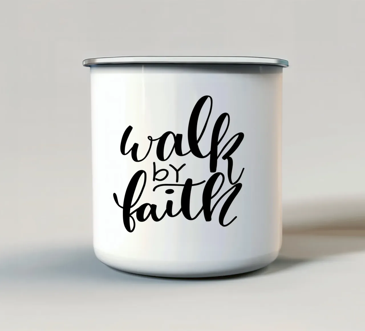 Walk by faith tazza in smalto da Letters of Love