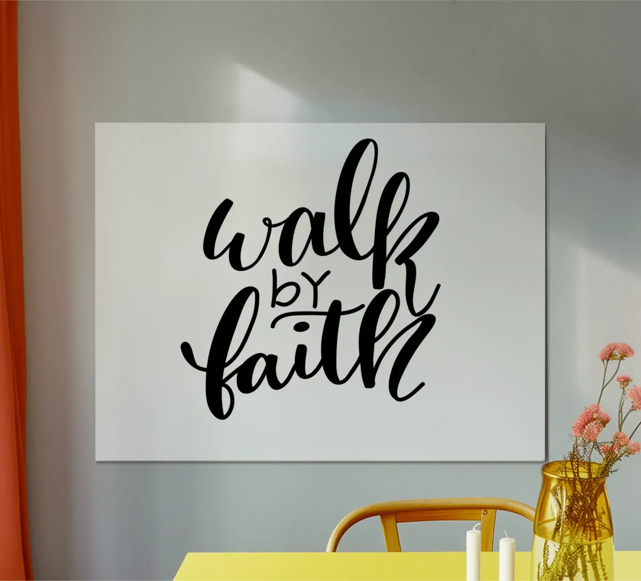 Walk by faith poster con telaio in plastica da Letters of Love