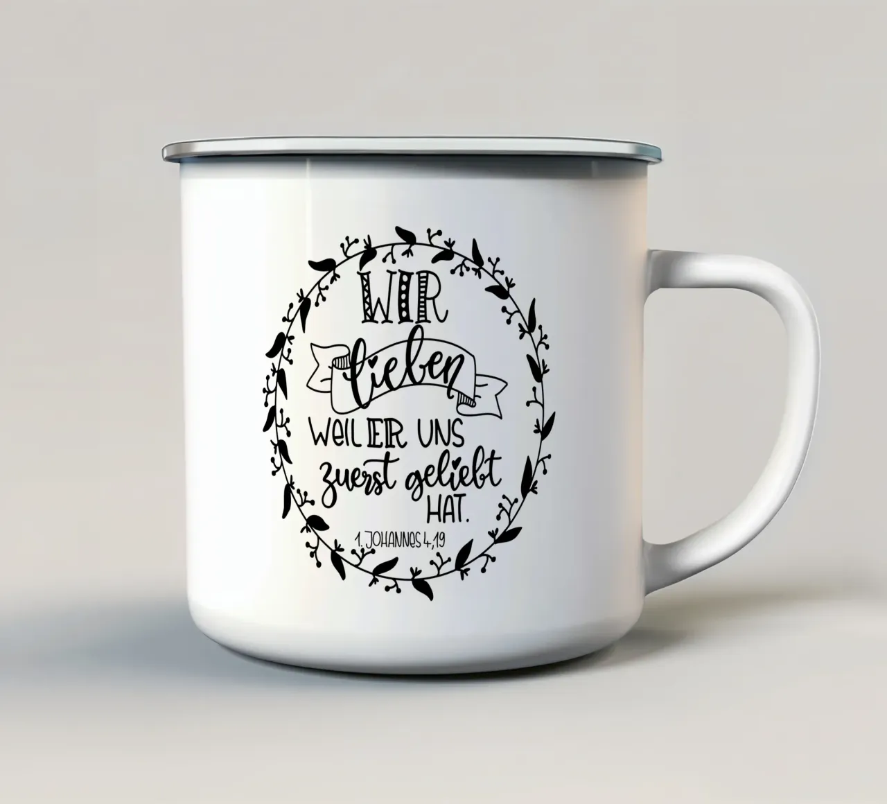 wir lieben uns... tazza in smalto da Letters of Love