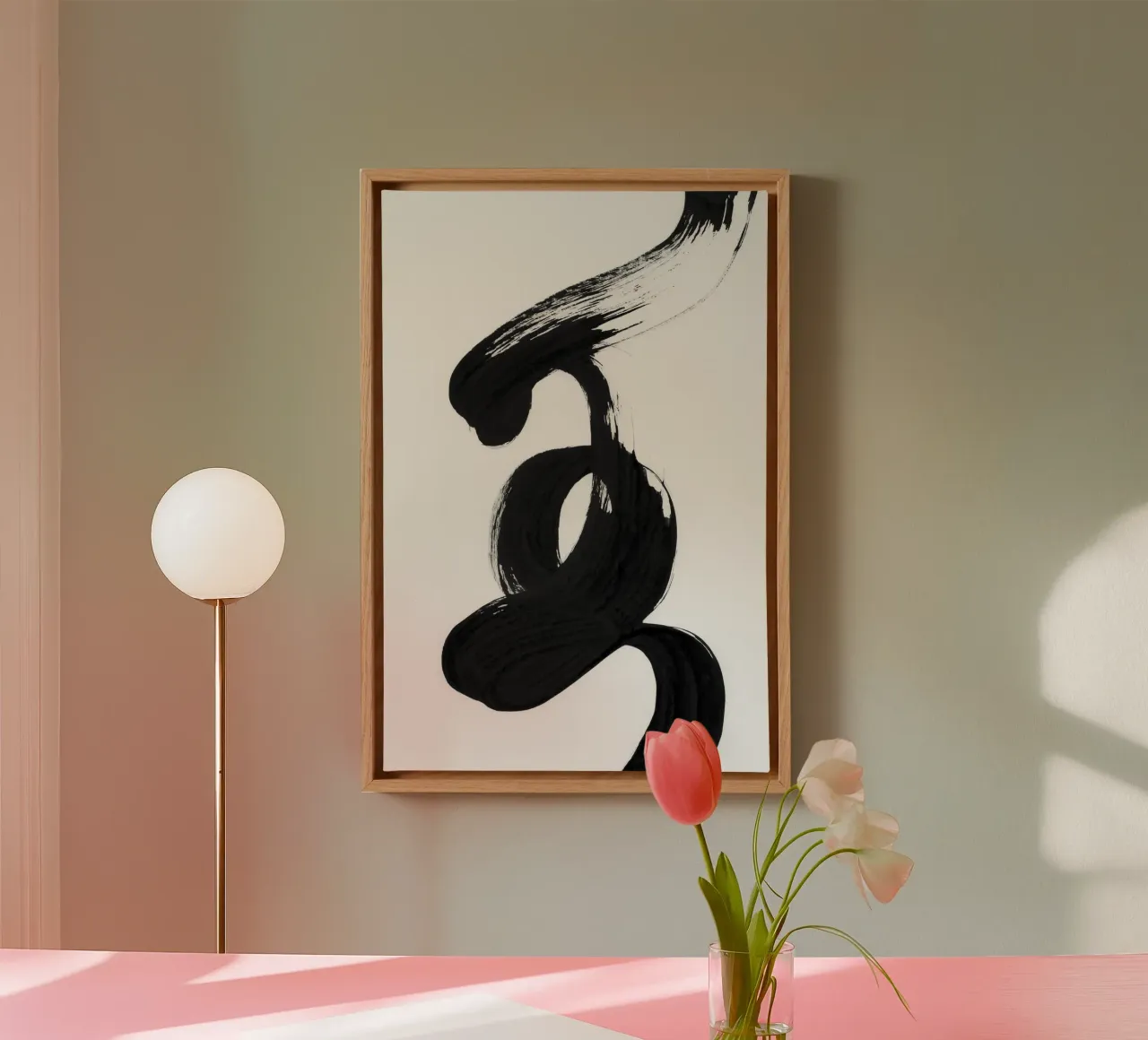 Dalprem Kaur Arte - Un momento presente 01 tela con Cornice a cassetta da The Artcircle