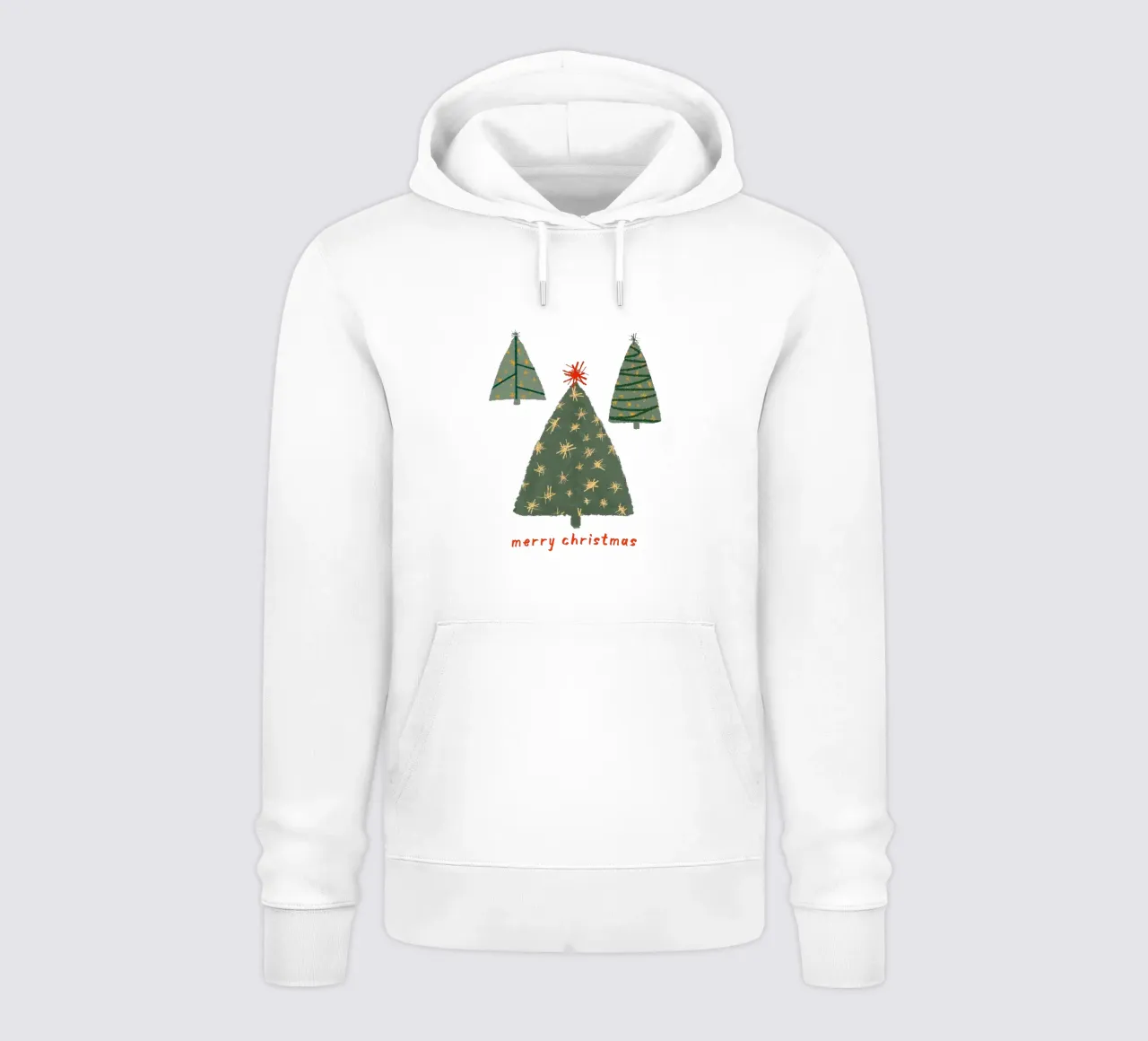 Merry Christmas | Simple Nordic Tree Scene Hoodie von sabidussi