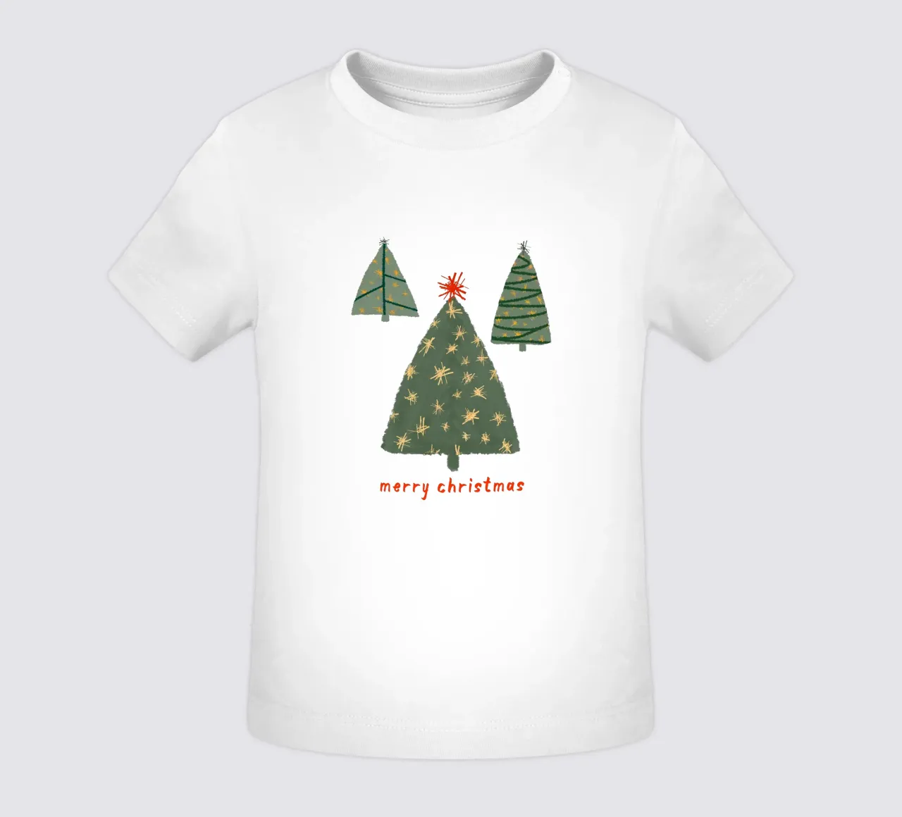 Merry Christmas | Simple Nordic Tree Scene camiseta de bebé de sabidussi