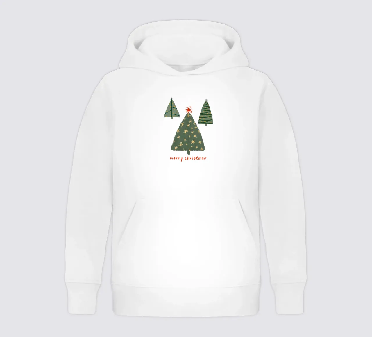 Merry Christmas | Simple Nordic Tree Scene felpa bambino con cappuccio da sabidussi