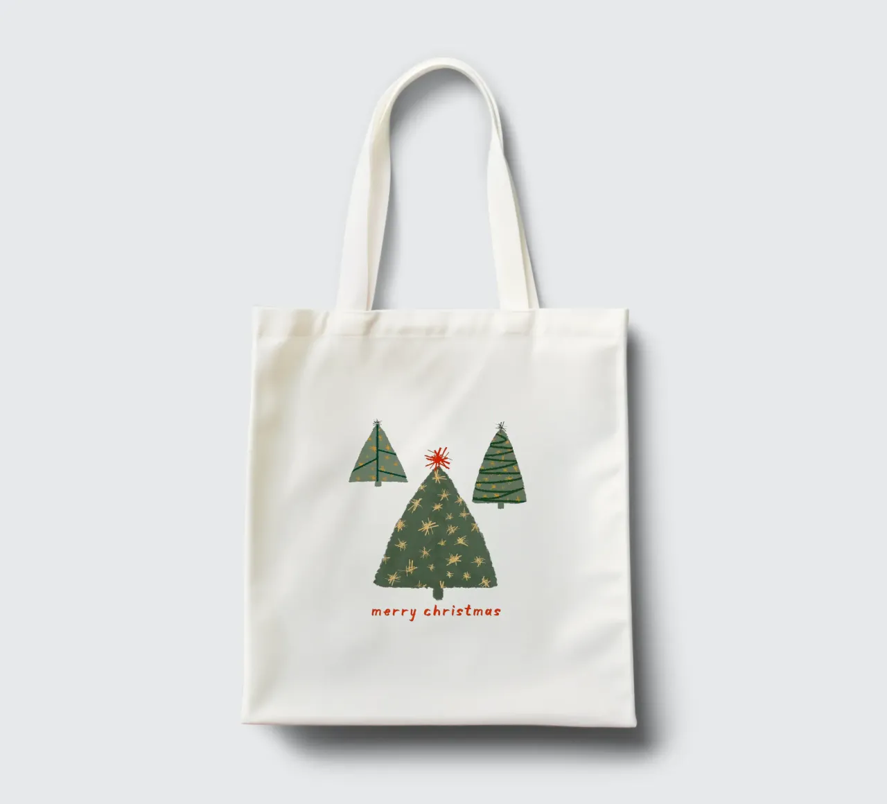 Merry Christmas | Simple Nordic Tree Scene borsa in juta da sabidussi